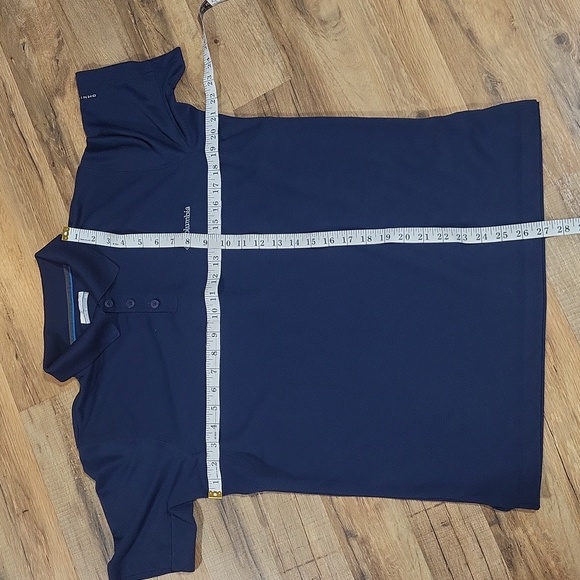 COLUMBIA Navy Blue Omni-Shade 3 Button Short Sleeve Polo Shirt - Picture 7 of 8